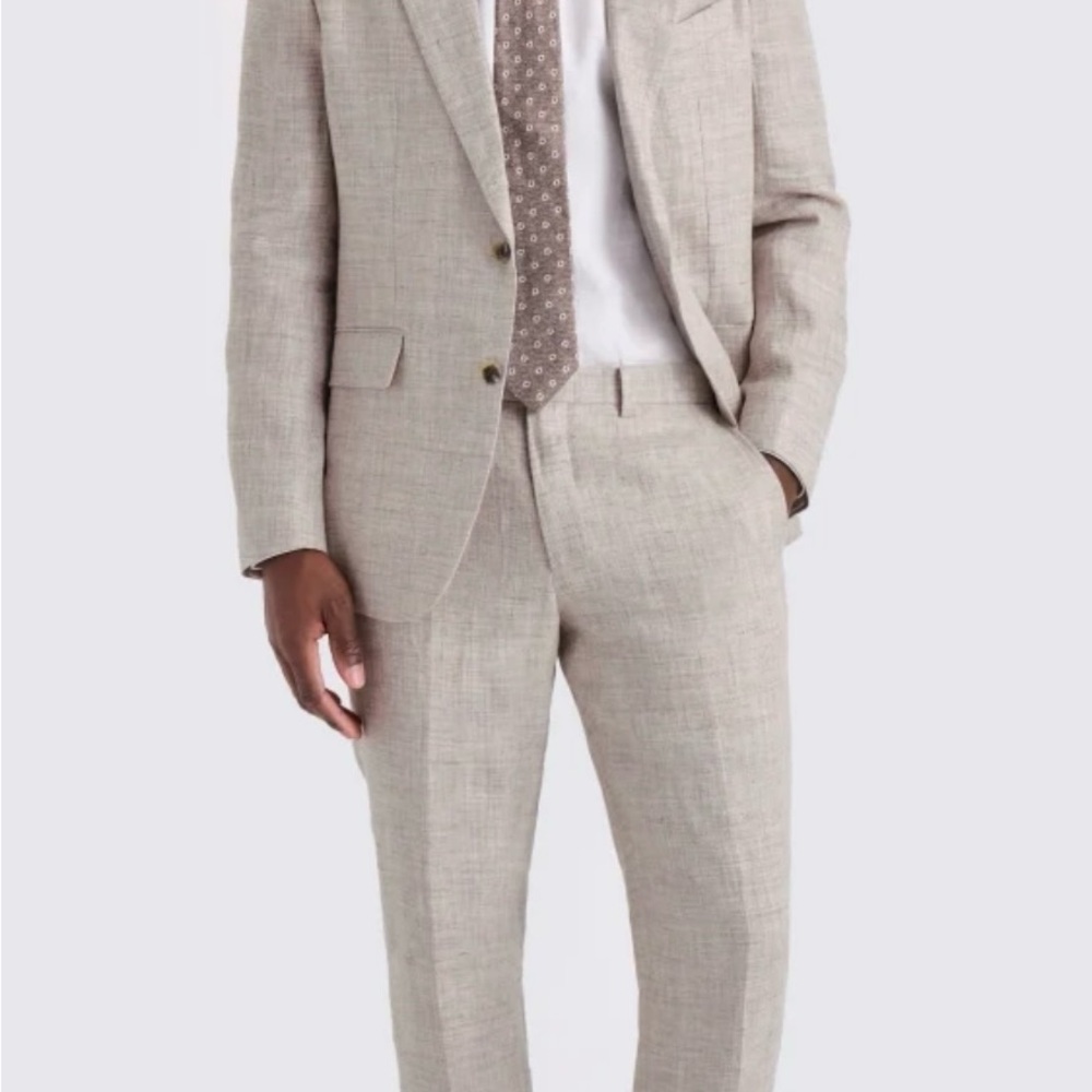 Men's Beige Linen Suit - Picture 4 of 16